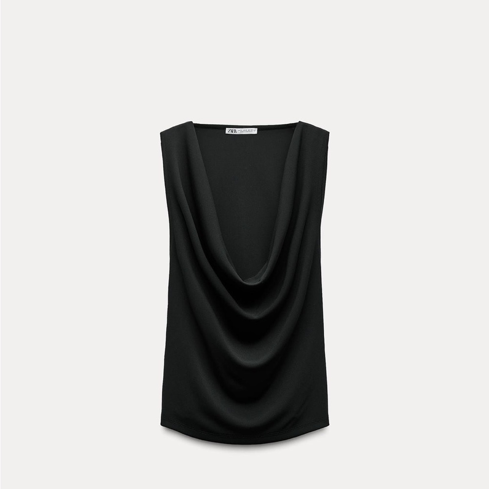 Zara black cowl neck top